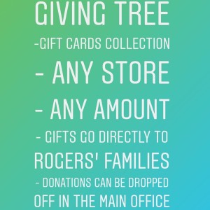 Rogers Giving Tree 2019 is open in the school office. Donate gift cards toward families in need this holiday season by Friday December 13. See School Loop for all details or check with the office.