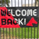 Welcome Back sign Rogers Middle School First Day